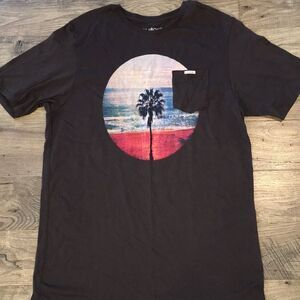 Retro Palm Billabong Surfer surf beach pocket Tee T shirt